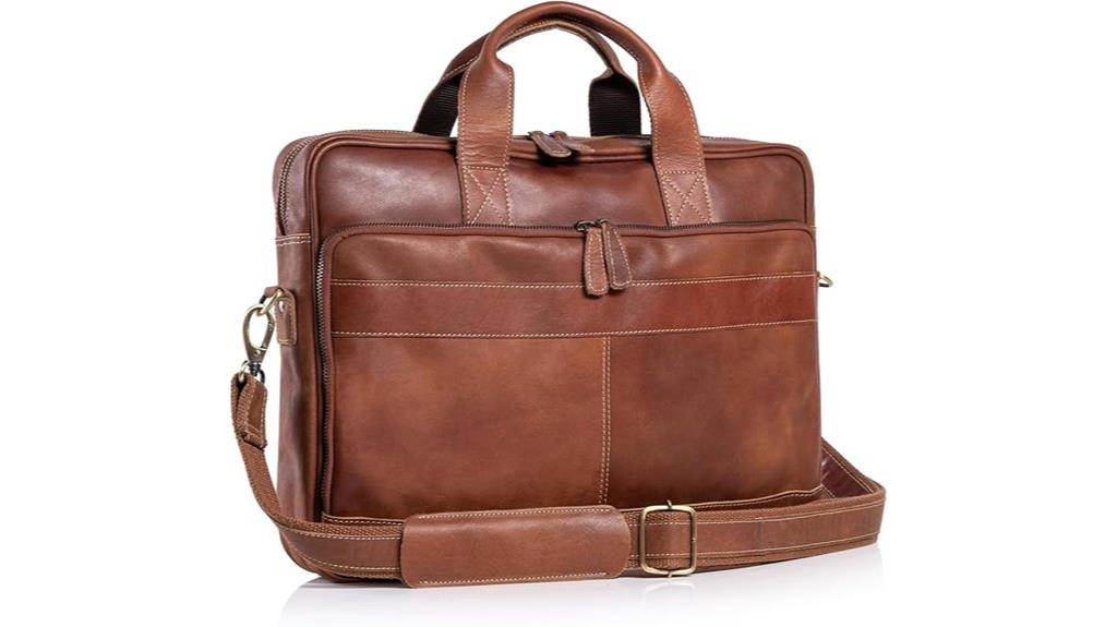 leather briefcase laptop bag
