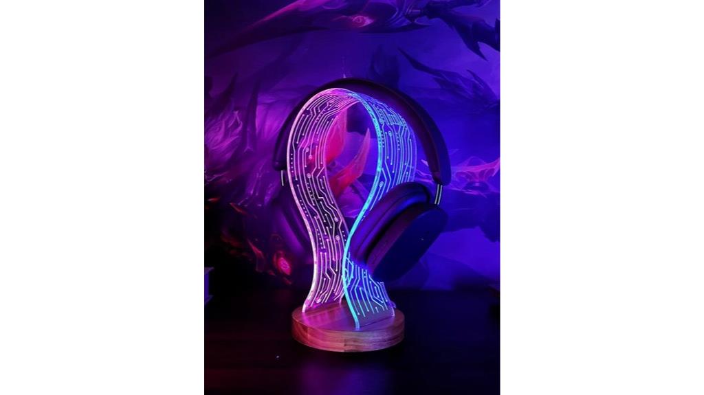 led lit headphone holder