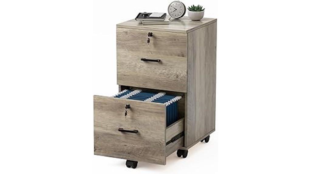 lockable two drawer cabinet