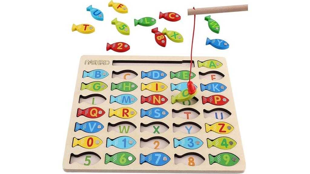 magnetic wooden toddler fishing game