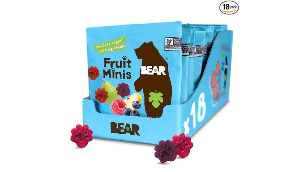 mini raspberry blueberry fruit snacks