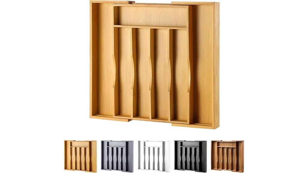 natural expandable bamboo organizer