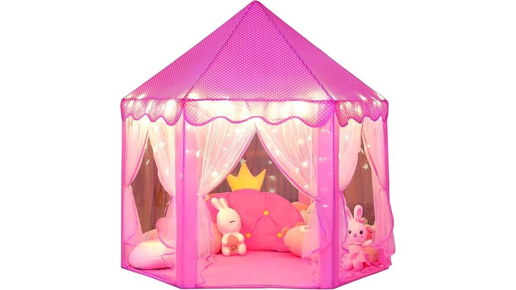 pink princess castle tent