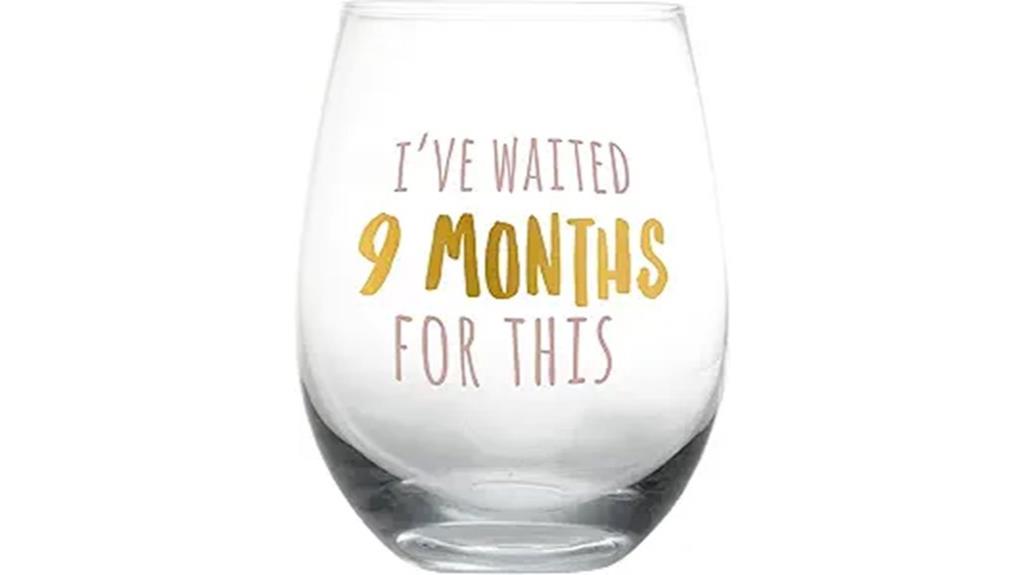 pregnancy themed wine glass
