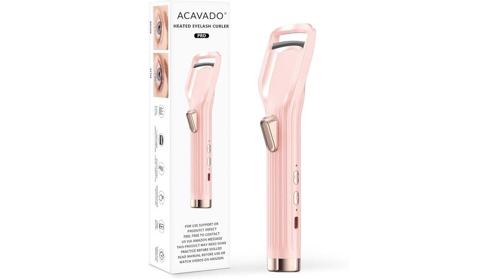 rechargeable pink heated eyelash curler