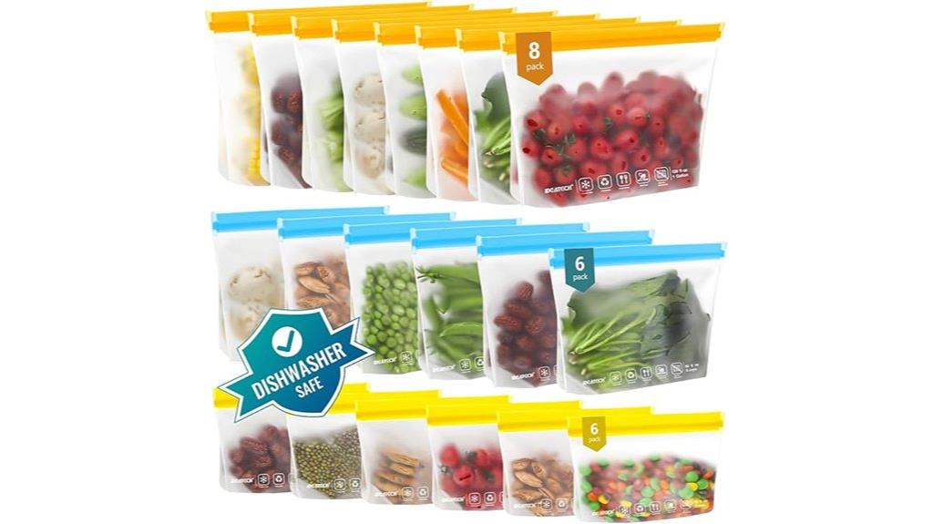 reusable dishwasher safe storage bags
