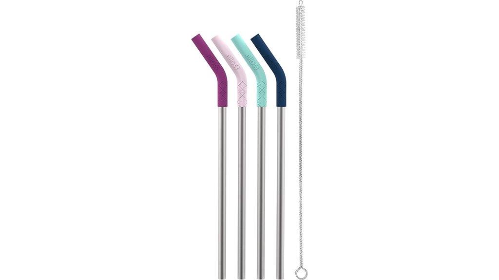 reusable metal straw set