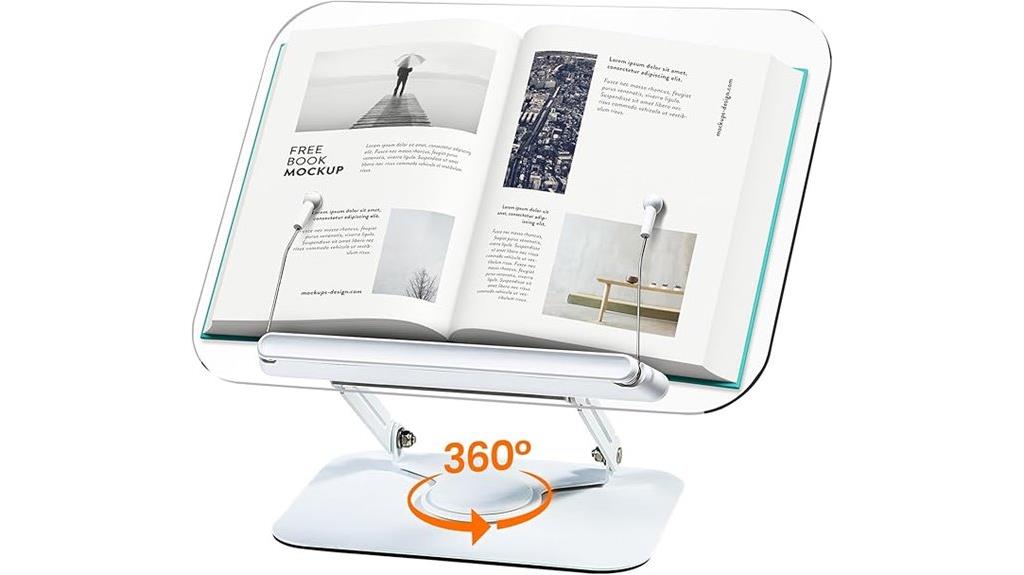 rotatable acrylic book holder