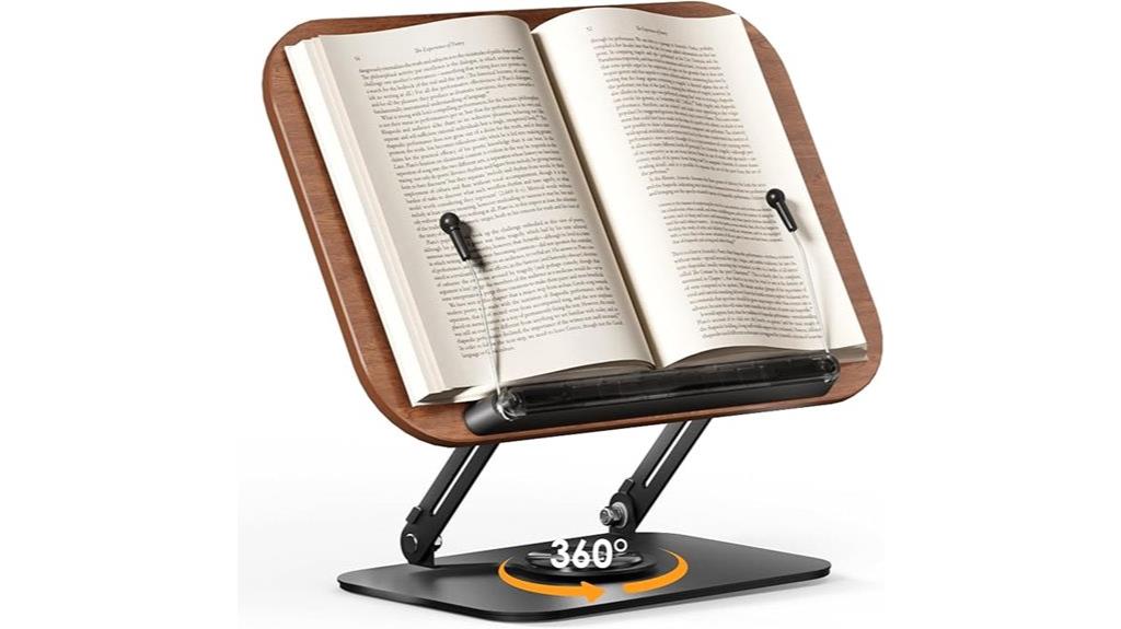 rotating foldable book holder