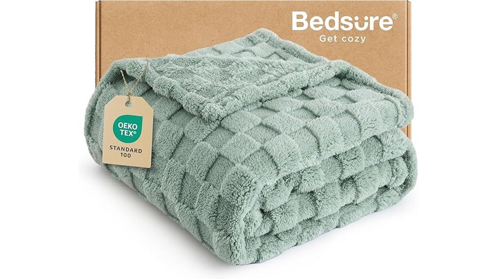 sage green couch blanket