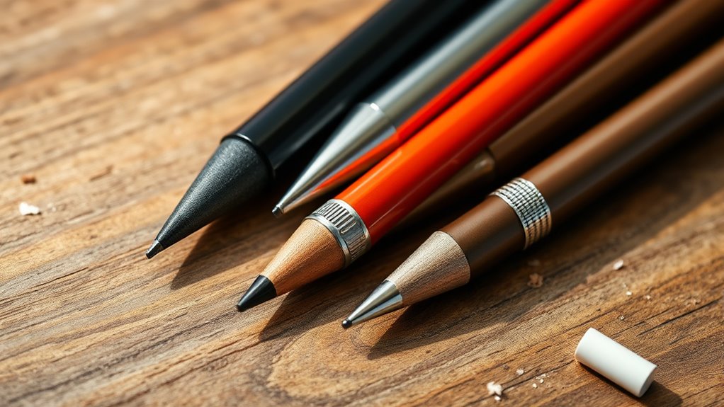 selecting drawing mechanical pencils