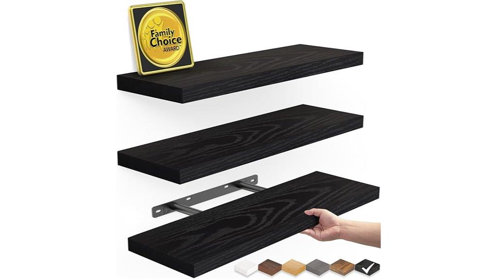 set of three floating shelves
