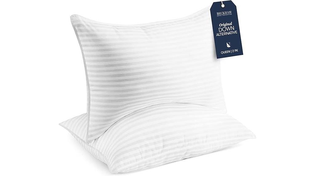 set of two bed pillows