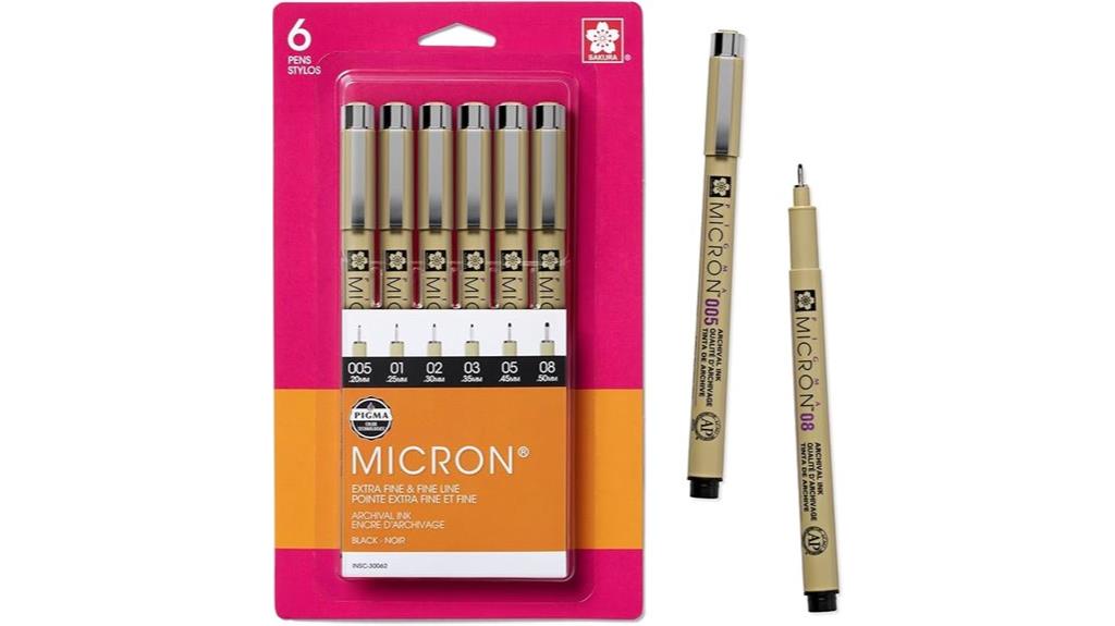 six pack sakura micron pens