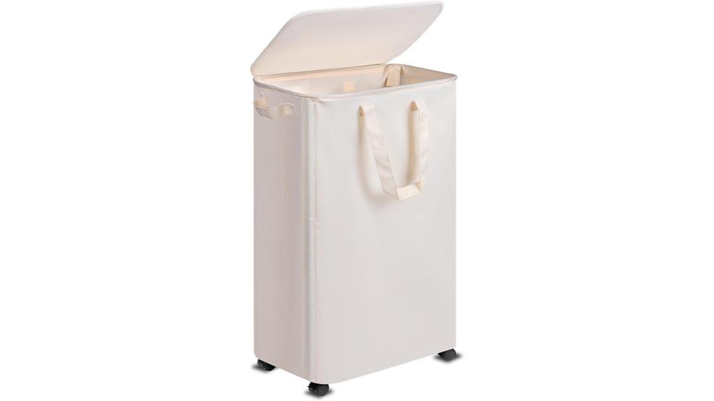 slim laundry hamper wheels