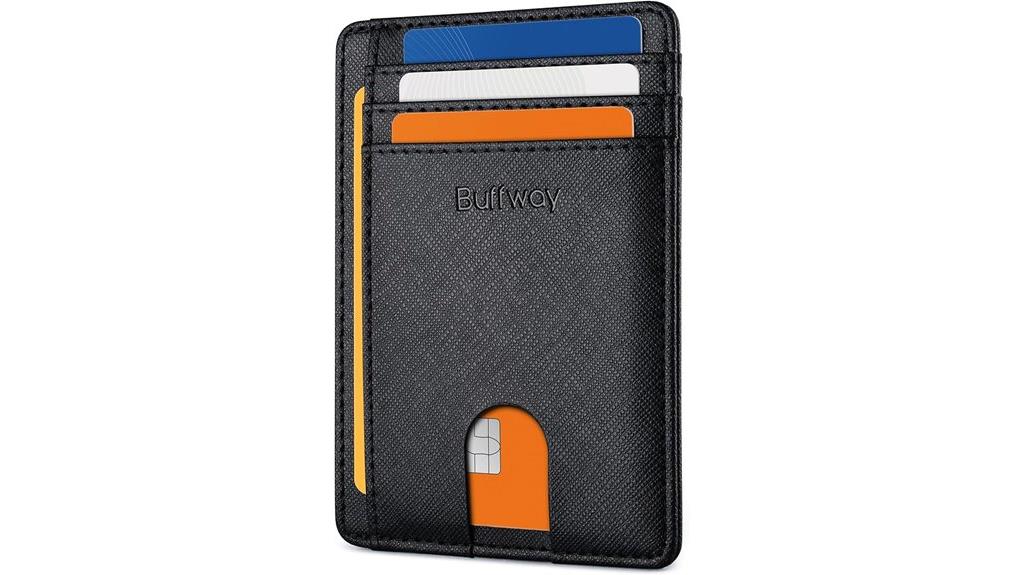 slim leather wallet rfid