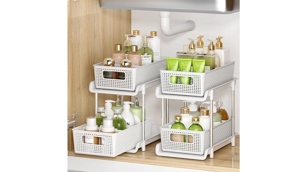 stackable under sink organizers