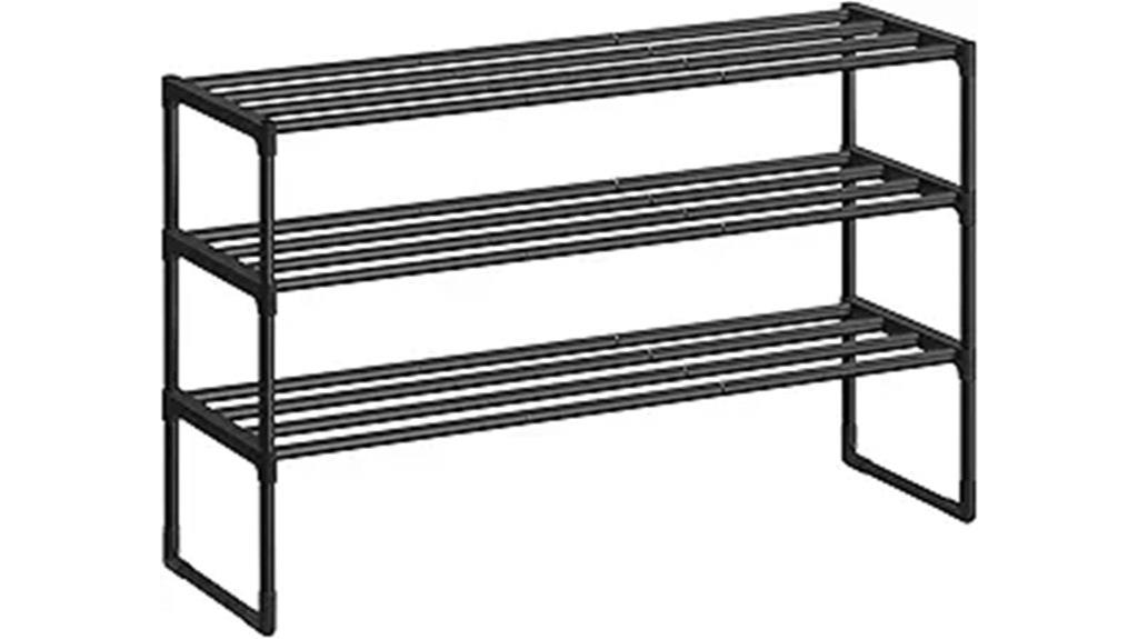 three tier shoe storage