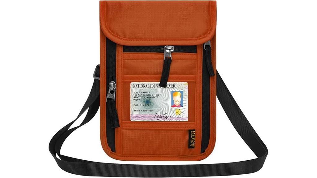 travel neck wallet with rfid