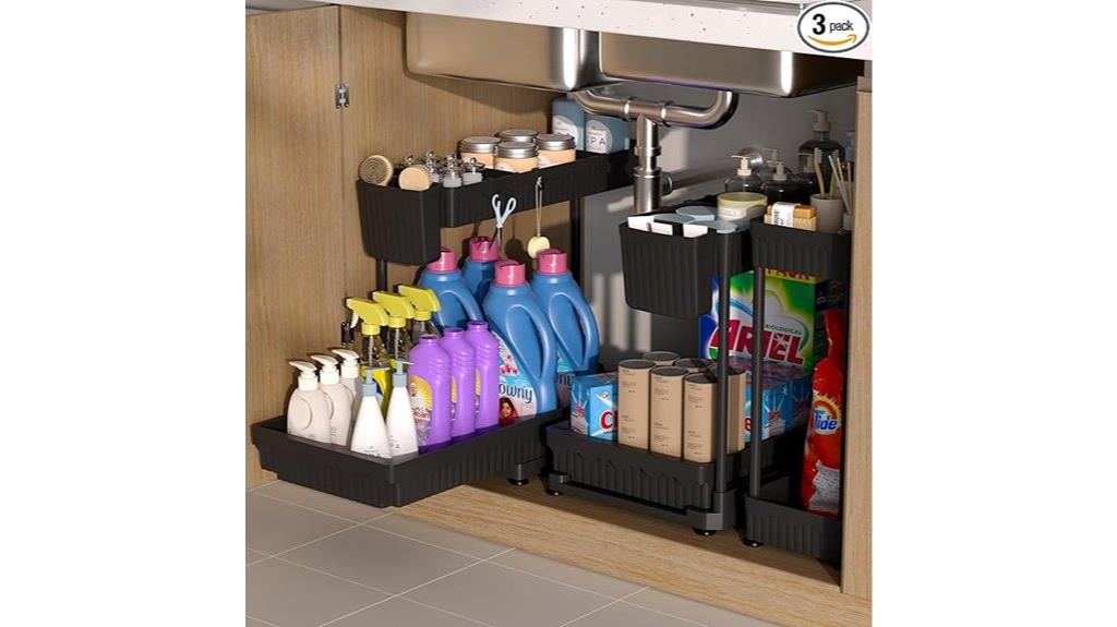 triple sink storage organizer