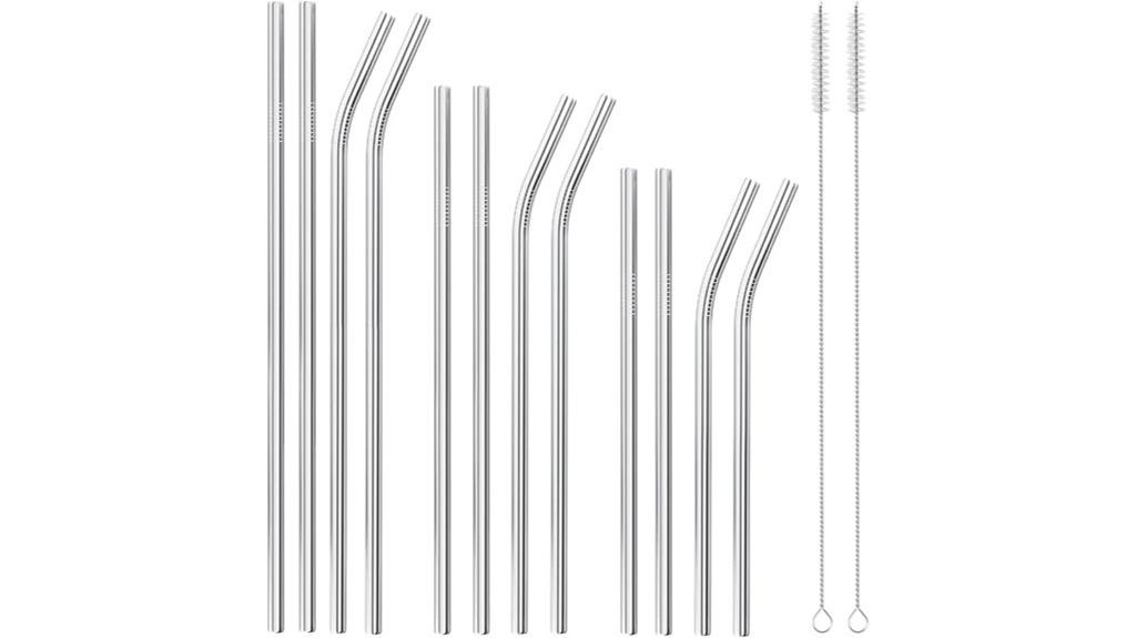 twelve eco friendly steel straws