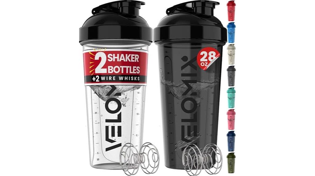 two 28 oz shaker bottles