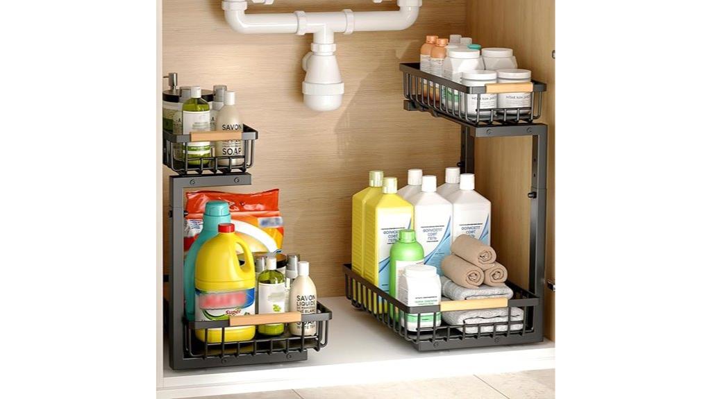 under sink storage shelves