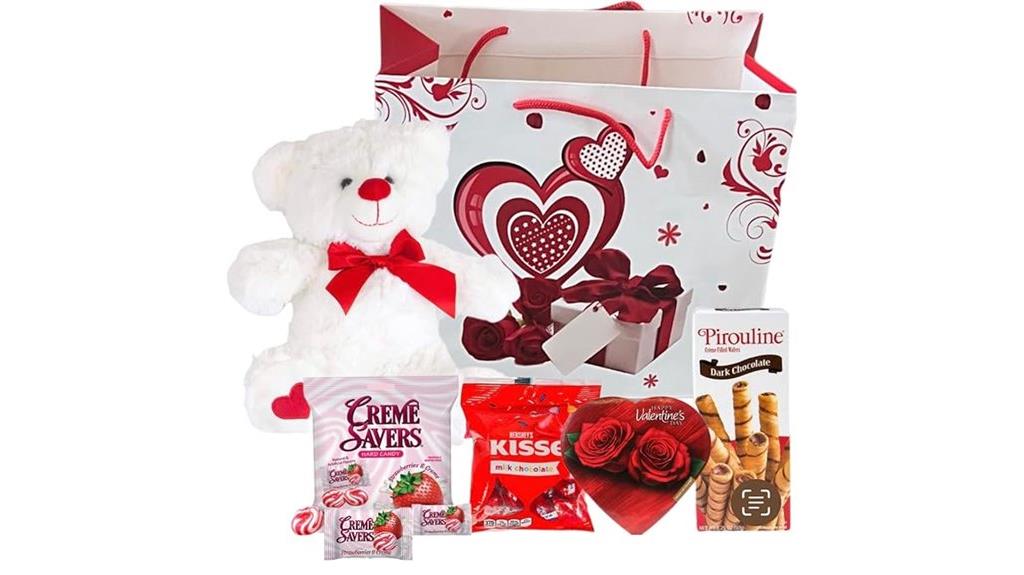 valentine s teddy chocolate basket