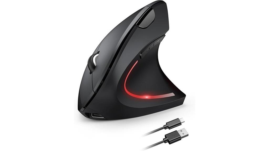 wireless ergonomic mouse with adjustable dpi
