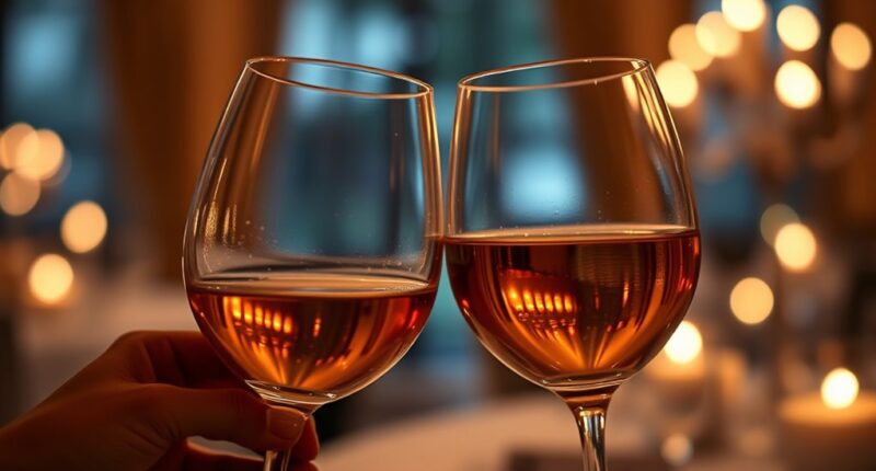 wine glasses clinking conversations