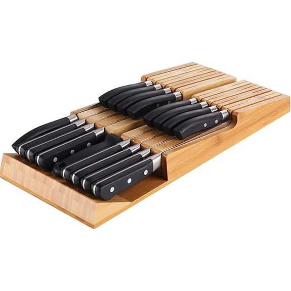 NIUXX Bamboo Knife Block Set with Detachable Slots