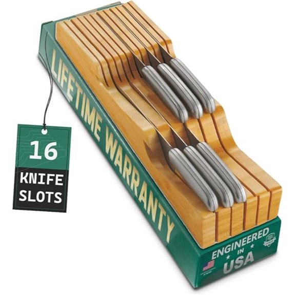 Bellemain Bamboo Drawer Knife Block with 16 Slots