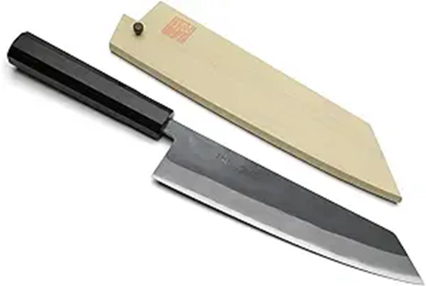 Yoshihiro Kurouchi Black-Forged Kiritsuke Knife with Saya