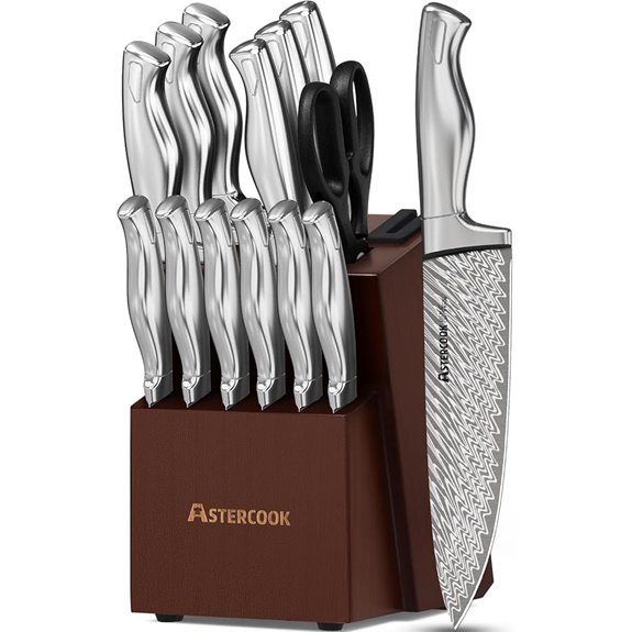 Astercook 15-Piece Knife Set with Sharpener