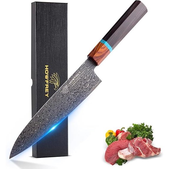 Damascus Chef Knife 8 Inch High Carbon Steel Gift