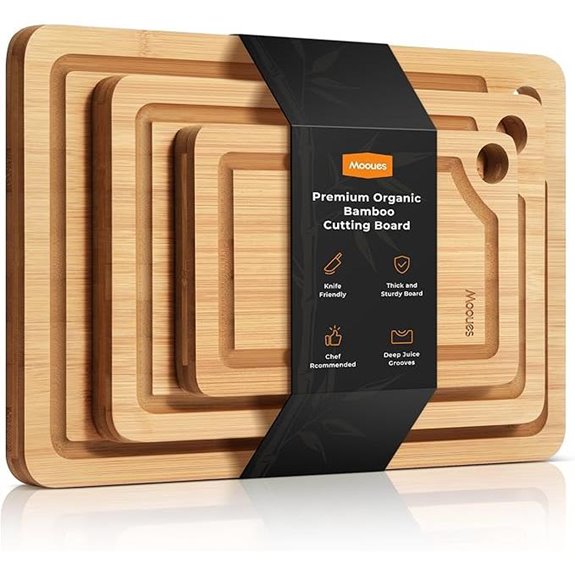Natural Bamboo Cutting Board Set (3-Piece)