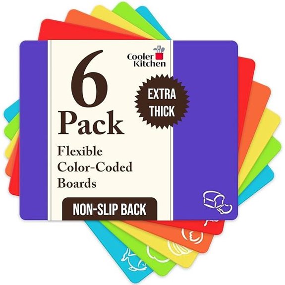Cooler Kitchen Flexible Plastic Cutting Board Mats (Set of 6)
