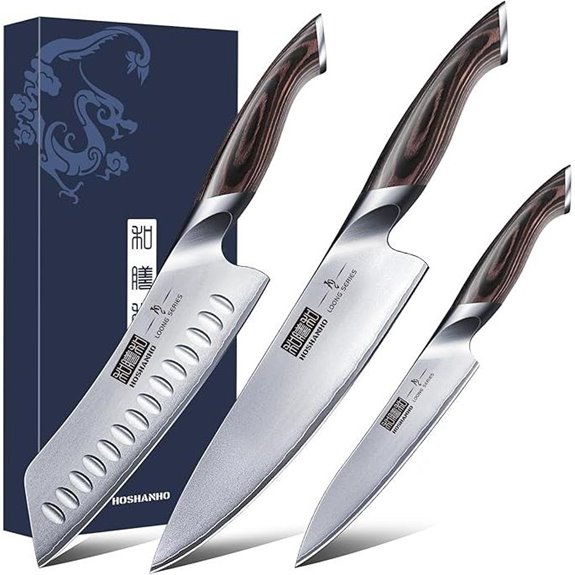 HOSHANHO 3-Piece Japanese High Carbon Steel Knife Set