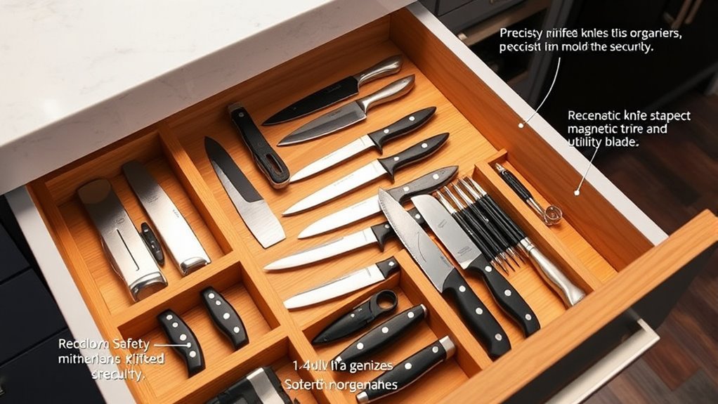 knife organizer size and safety