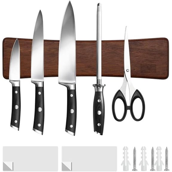 HOSHANHO Magnetic Knife Strip with Acacia Wood