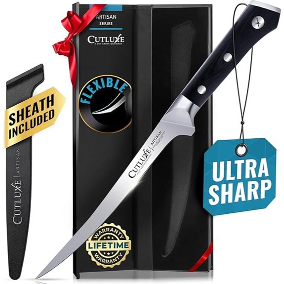 Cutluxe 7 Razor Sharp Boning Knife for Fish & Meat