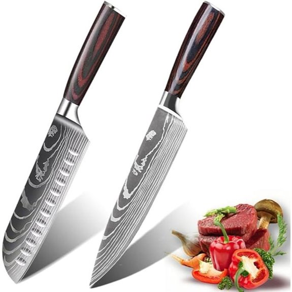 Kitchen Knife Set 2 Pcs with High Carbon Steel Blades