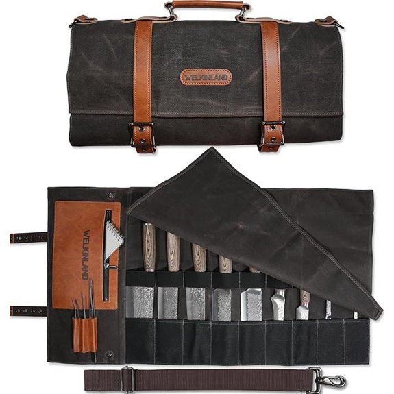 WELKINLAND 13-Pocket Waterproof Canvas Chef Knife Roll