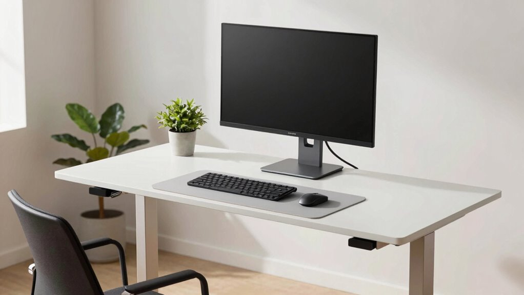 adjust desk and foot positioning