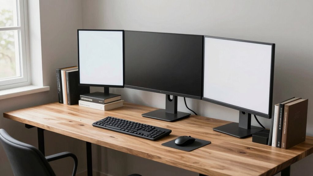 maximize small desk monitor setup