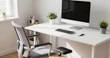 simple ergonomic office setup